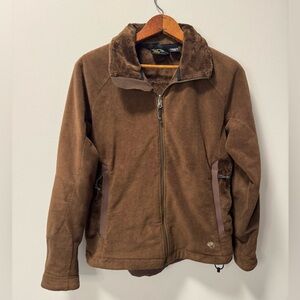 Mountain Hardwear Jacket Womens Small Brown Fleece Full Zip Buttery Soft Outdoor